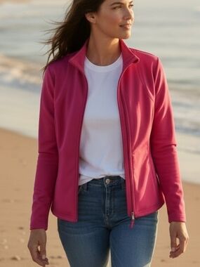 Be Inspired - NWOT, Raspberry Colored Warm Up Jacket, Zipperd Front, Pockets,...